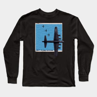 B17 Flying Fortress WW2 bomber airplane over the sea Long Sleeve T-Shirt